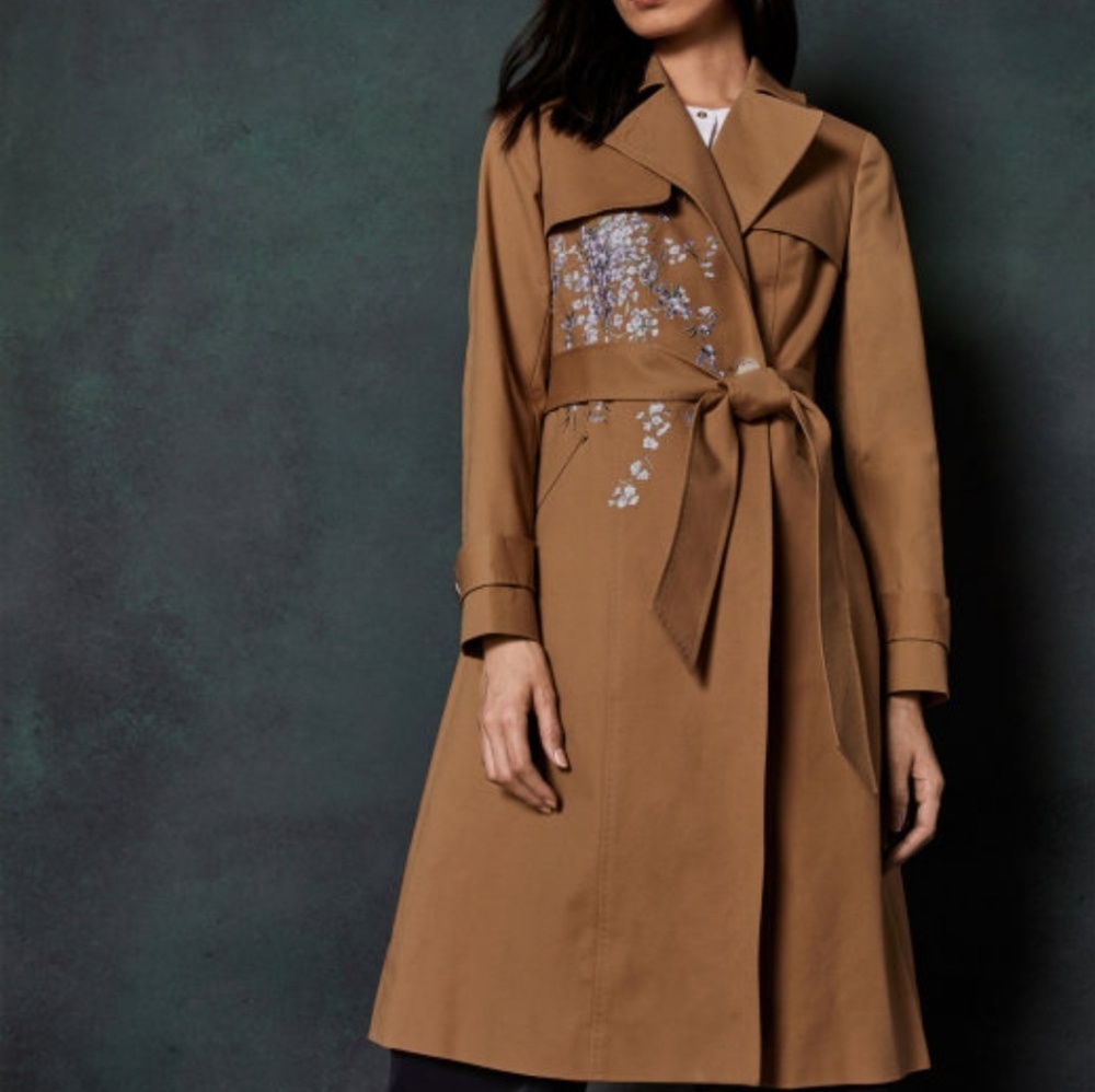 🚫SOLD🚫NWT TED BAKER EMBROIDERED TRENCH COAT - Picture 3 of 8